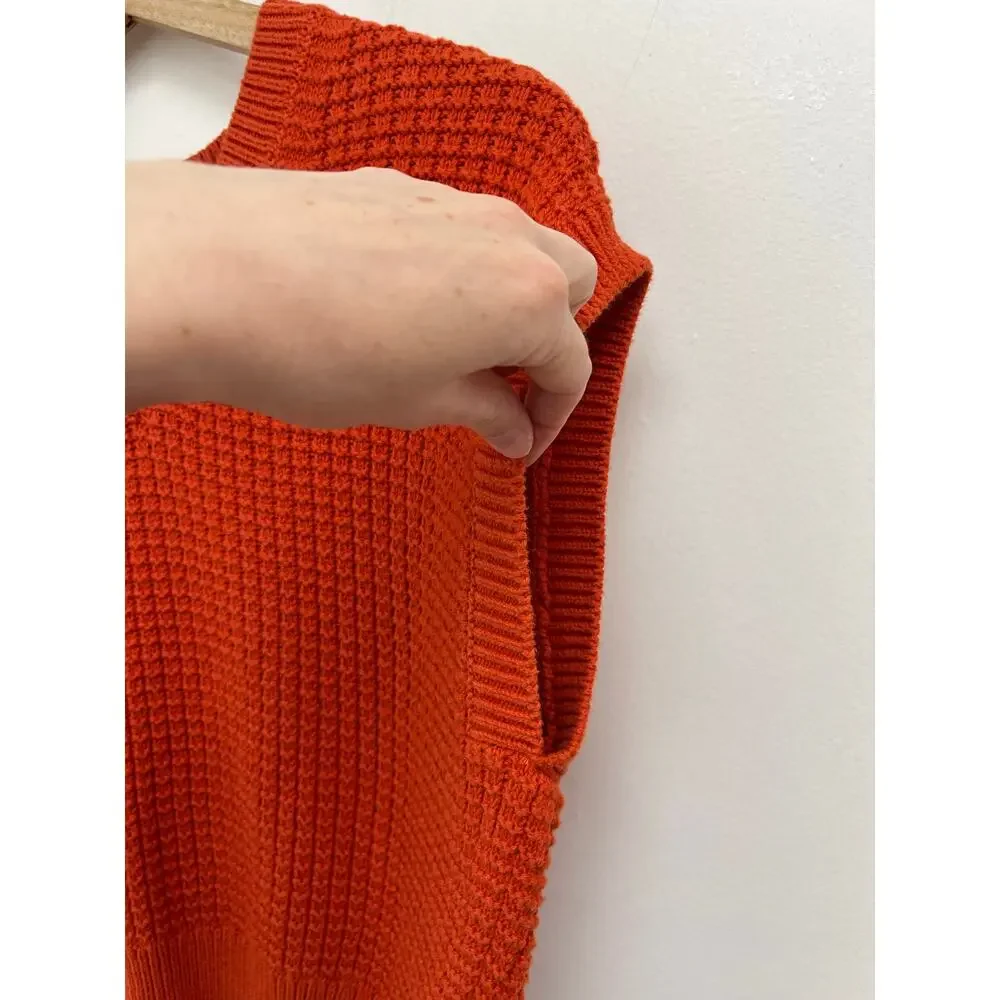 Madewell Waffle-Knit Sweater Vest Cotton Crop Preppy Academia Colorful - Small